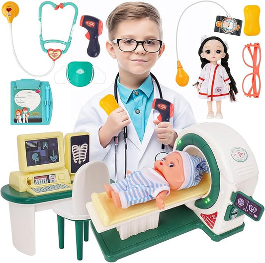 Doctor Kit for Toddlers 3-5, Kids Doctor Playset with Medical Tools, X-ray Machine and Toy Stethoscope ,Educational Pretend Play for Boys & Girls Ages 2 3 4 5 6,Birthday Gift & Dress-Up Toys