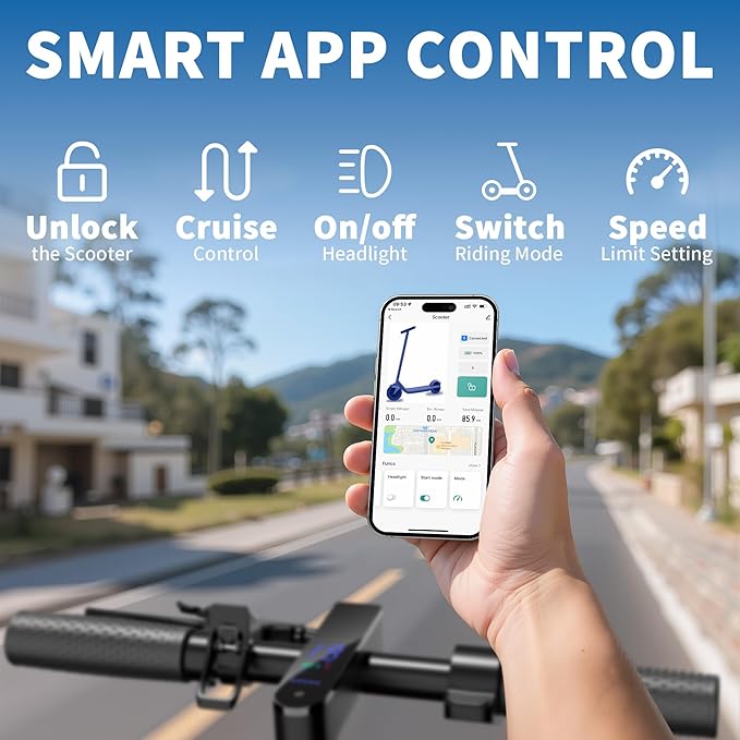 Electric Scooter for Adults, Folding E Scooter with 350W/500W Motor 16/21 Mph Top Speed, Max 19-23 Miles Long Range, 8.5''/10'' Solid Tires Commuting Scooters with Dual Brakes System, APP