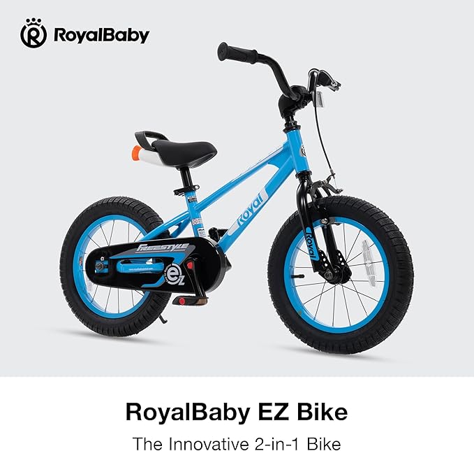 RoyalBaby Kids Bike EZ Freestyle Training Free Balance to Pedal Easy Learning Bicycle, 12-18 Inch for Toddlers to Big Kids