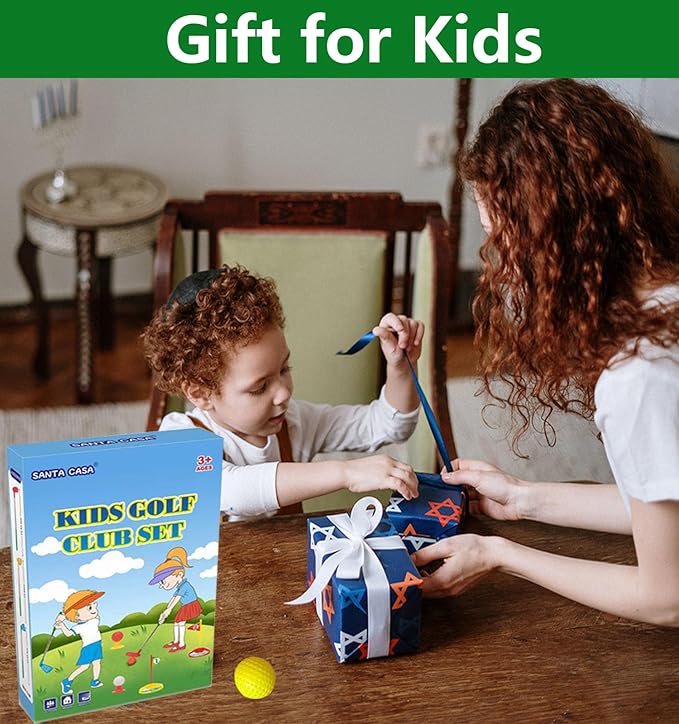 Toddler Golf Set, Kids Golf Clubs Set, Kids Golf Set Retractable Toy [Upgraded & Anti-Fracture] Indoor and Outdoor with 3 Golf Clubs -3 Balls - 2 Flag - 2 Tee - 2 Practice Hole for Toddlers Boys Girls