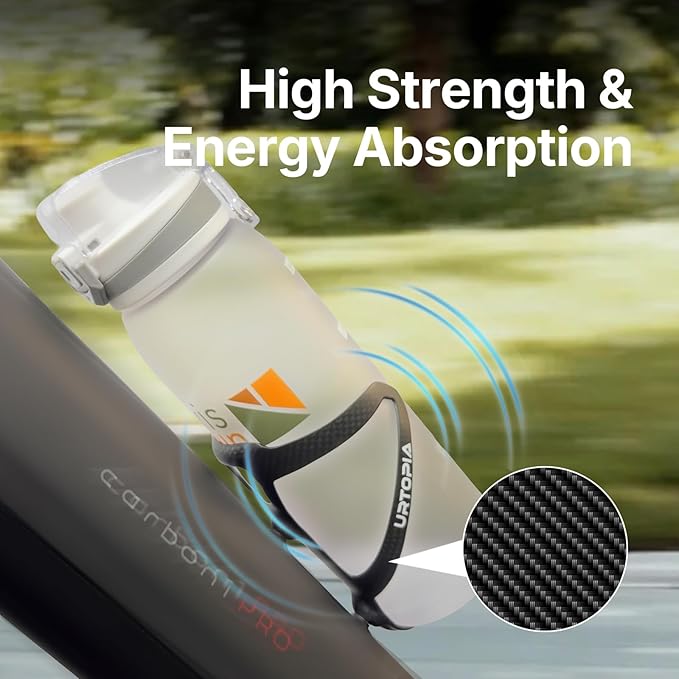 Full Carbon Fiber Bike Water Bottle Holder, Ultra-Light, High Strength Durable Carbon Bottle Cage, Bike Water Bottle Holder Brackets for Road Bike, Mountain Bike, Gravel Bike (1 Pack)