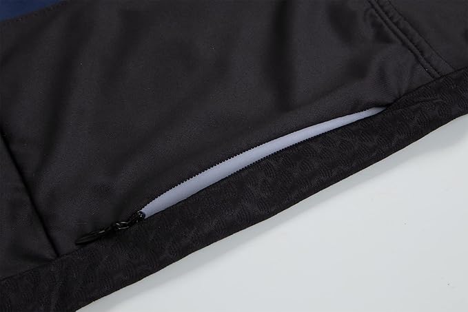 Men's Cycling Jersey Set Cycling Kit Bicycle Jersey Rear Zipper Pocket Bike Bib Shorts with Pockets Race Fit High Density Pad