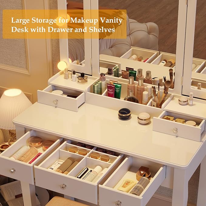 Makeup Vanity with Lights Vanity Desk with Mirror and Lights Makeup Vanity with Drawers Vanity Table with Light Vanity with Lighted Mirror and Chair