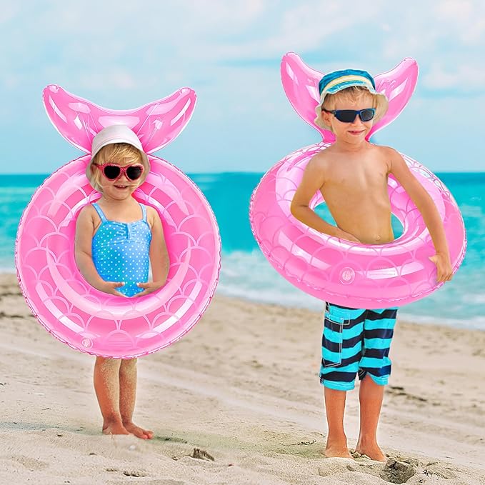 MoKo Inflatable Swimming Ring, Cute Pool Float Tube Decorations Swim Tubes Outdoor Pool Beach Water Floats Party Supplies Floaties