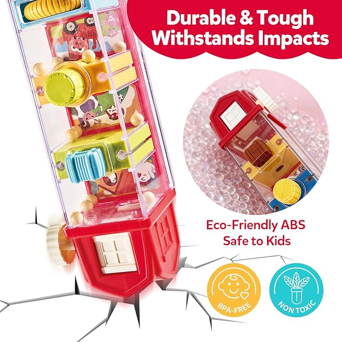 Montessori Toys for 2 Year Old - Farm Egg Drop Toy with 5 Fine Motor Activities, Interactive Travel Toddler Educational Busy Toys for Toddlers 2-4, 2 3 Year Old Boys Girls Christmas Birthday Gifts