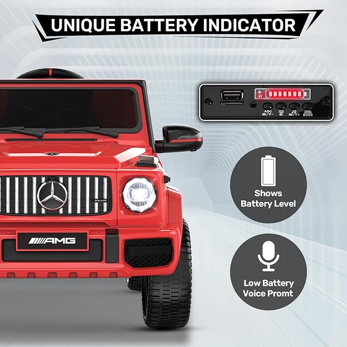 ANPABO Ride on Car for Kids, Kids Electric Vehicle, Red - Ride on Toys for Toddlers w/Parent Remote Control, LED Headlights, Music Player & Horn, Soft Start, Low Battery Prompt