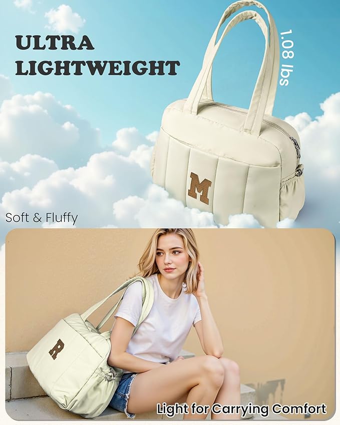 Gifts for Teens-Birthday Gifts for Her-Duffle Bag for Travel Women, Travel Bags，Initial Overnight Bag with Wet Pocket，Lightweight Weekender Bags Personalized Gym Tote with Makeup Pouch