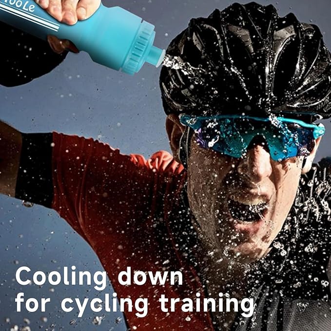 TooLe 24 Oz Bicycle Squeeze Water Bottle,Bike Water Bottle Leakproof BPA Free with Capacity Scale Pull Top Lid, Reusable, for Bicycle, Gym,Camping, Hiking