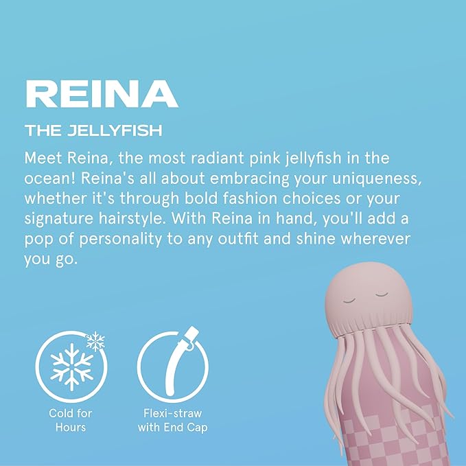 asobu Bestie Bottle Insulated Stainless Steel Water Bottle with Detachable Soft Animal Head Fun Drinking For Kids and Teens with Flexible Reusable Straw 16 Ounce