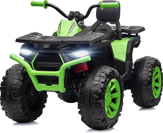 Kids ATV 4 Wheeler, 24V 4WD Electric ATV Ride On Toy for Big Kid with 2-Seater, 4x200W Motor - Green