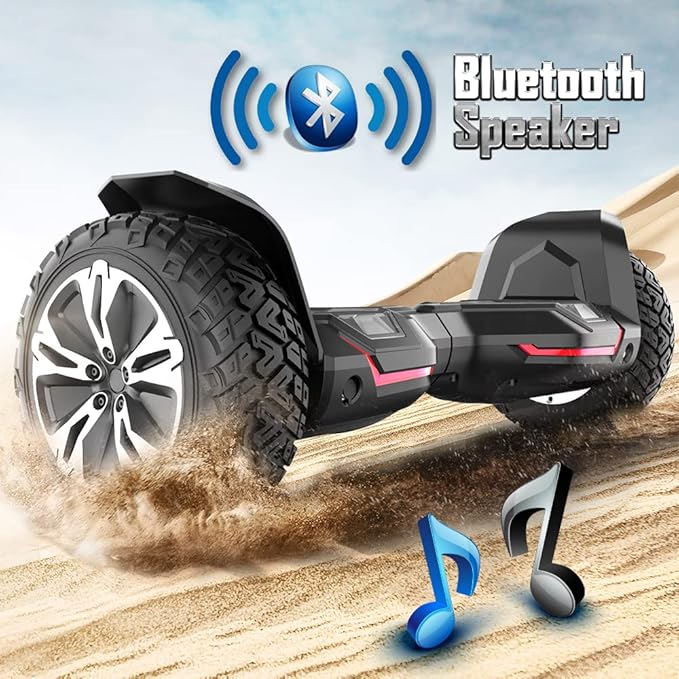 Gyroor Warrior 8.5 inch All Terrain Off Road Scooter with Bluetooth Speakers and LED Lights, UL2272 Certified Self Balancing Scooter