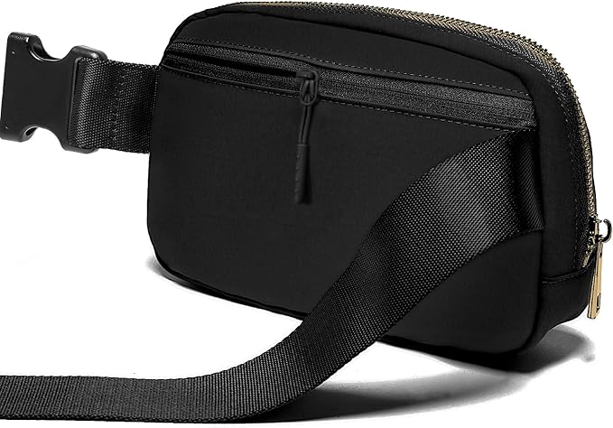 Gitus Belt Bag Fanny Pack Crossbody Bags with Initial Letter Patch Gifts for Wife Older Women Mother Coworker Bridesmaid Anniversary Travel Gifts Beach Gifts (Black-V)