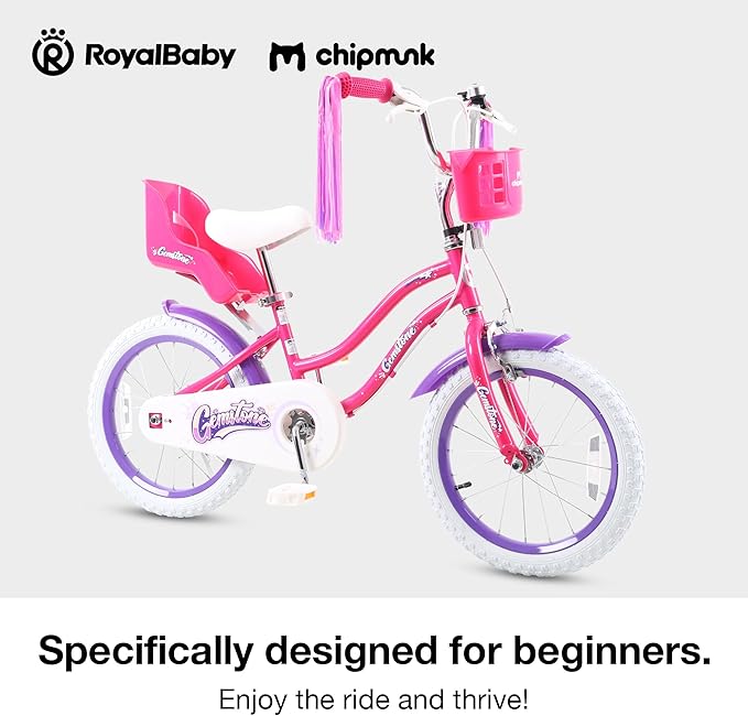 Chipmunk Kids Bike Toddlers 12 14 16 18 Inch Wheel Bicycle Beginners Boys Girls Ages 3-11 Years, Multiple Color Options