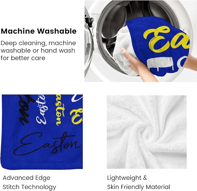 Name Blanket Personalized Blanket for Adult Kids Flannel Customize Throw Blanket Custom (Color 21, 30 x 40 Inches)