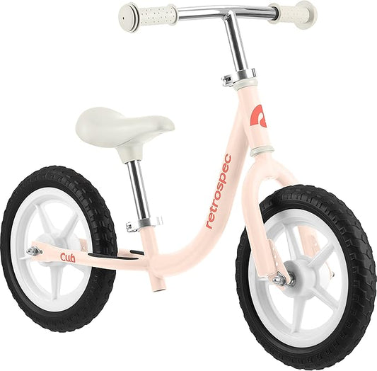Retrospec Cub Toddler Balance Bike for Ages 18 Months - 3 Years - 12in No-Pedal Beginner Bicycle with Adjustable Seat, Puncture-Proof Tires & Safe Low Frame Design