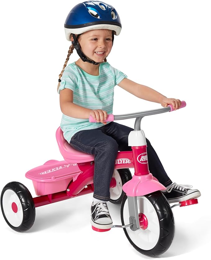 Kids Bike, Toddler Bike, Toddler Toys, Kids Toys for Ages 2-4, Radio Flyer Pink Rider Trike, for Ages 2.5-5 Years, Pink Tricycle