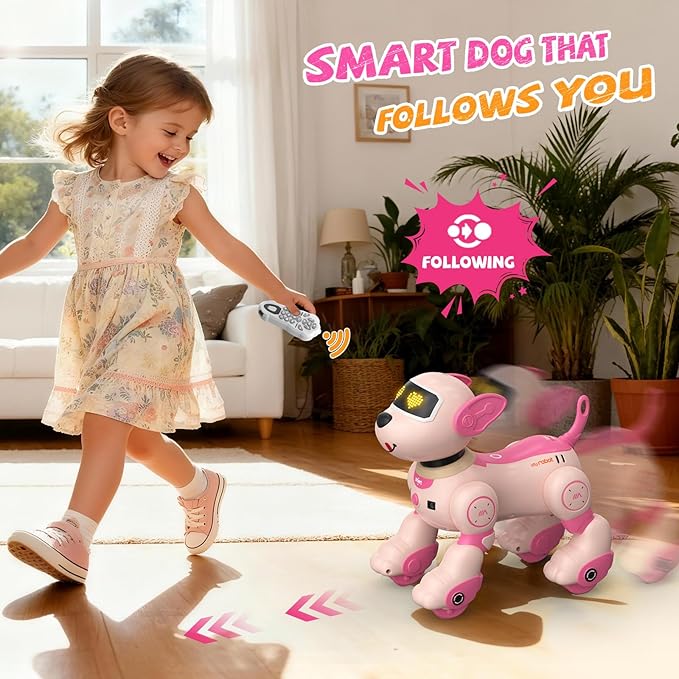 anysun Robot Dog for Kids, Remote Control Dog with Voice and Touch Interaction, Followable Programmable Dog Robot, Singing, Dancing, Talking, Smart Stunt Robot Dog Toy Gift for Boys Girls