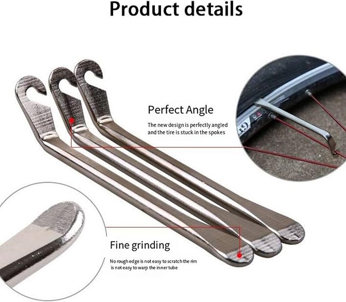 Bike Tire Levers Ultra Strong Bicycle Tire Removal Tool to Repair Bicycle Tube for Road & Mountain Bike Tires Repair Kits Tool (Metals Material)