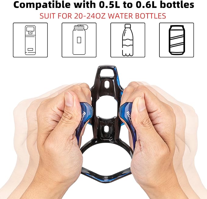 ROCKBROS Bike Water Bottle Holder Ultra-Light Bicycle Bottle Cages with Screws Tool, Universal Bike Cup Holder Rack for Road MTB Bikes…