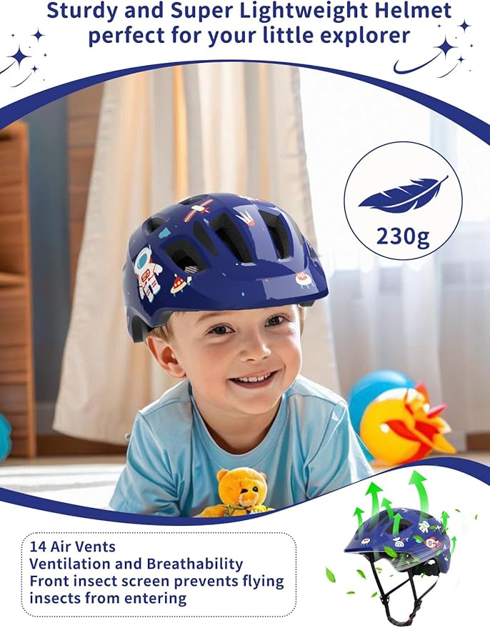 XJD Toddler Helmet Kids Bike Helmet for Infant/Baby Multi-Sport Adjustable Skateboard for Kids Boys Girls Lightweight for Age 1 and Older