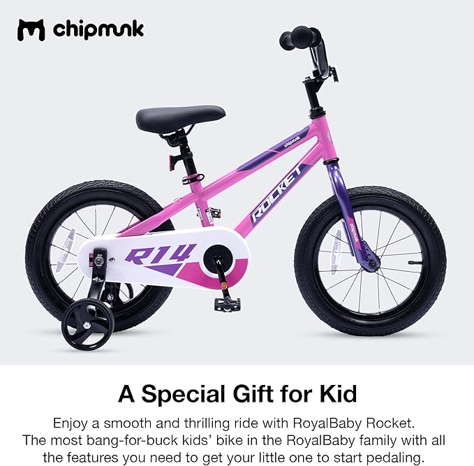 Chipmunk Kids Bike Toddlers 12 14 16 18 Inch Wheel Bicycle Beginners Boys Girls Ages 3-11 Years, Multiple Color Options
