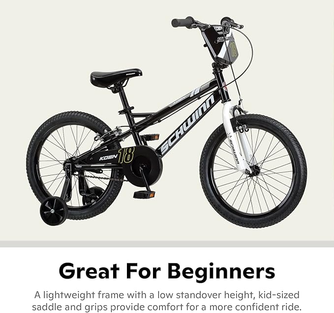 Schwinn Elm and Koen Bike or Balance Bike, 12-20 Inch Bike for Kids Ages 2-13, Black, Blue, Red, Teal, Pink or Purple, SmartStart Ergonomic Design, Adjustable Seat Grows with Child, Training Bicycle