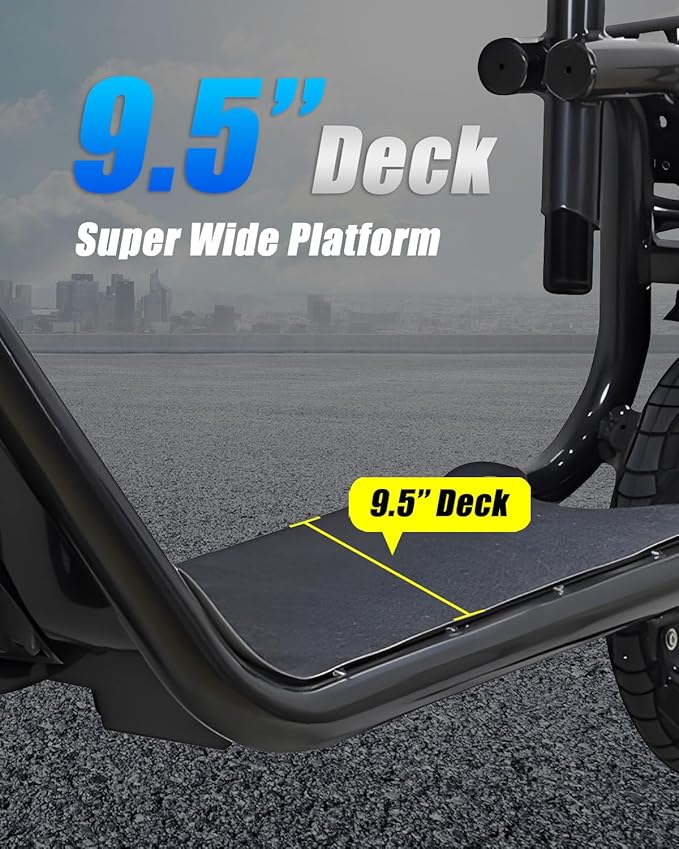 Electric Scooter with Seat & Basket, 350W Motor 12inch Tire Foldable E-Scooter Dual Disc Brakes 260LBS Max Load