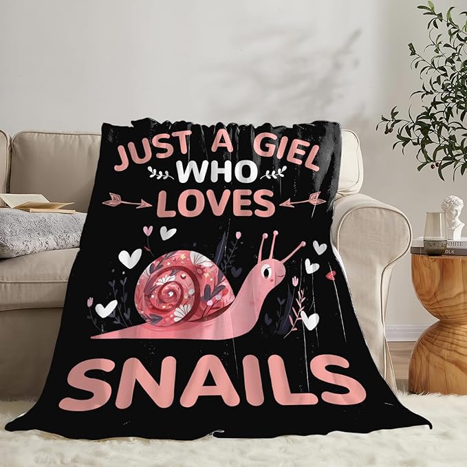 Snails Blanket Gifts for Girls Women Snail Stuff Throw Blankets Cozy Plush Fleece Flannel Fuzzy for Bed Decor 50"X40"