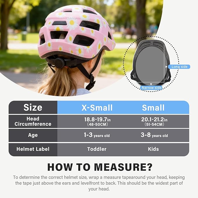 Toddler Kids Bike Helmet, Adjustable Infant Baby Bicycle Helmet for Age 1-3-5-8 Years Child Boys Girls, Multi-Sport Scooter Skateboard, 2 Sizes