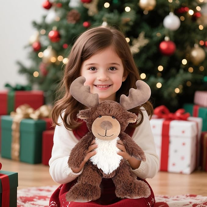 Heatable & Coolable Moose Stuffed Animal, Plushies Microwavable Heating Pad for Soothing & Relaxation, Lavender Scent Stuffed Plush Toys for Stress Relief, Christmas Stuffed Animals Gifts