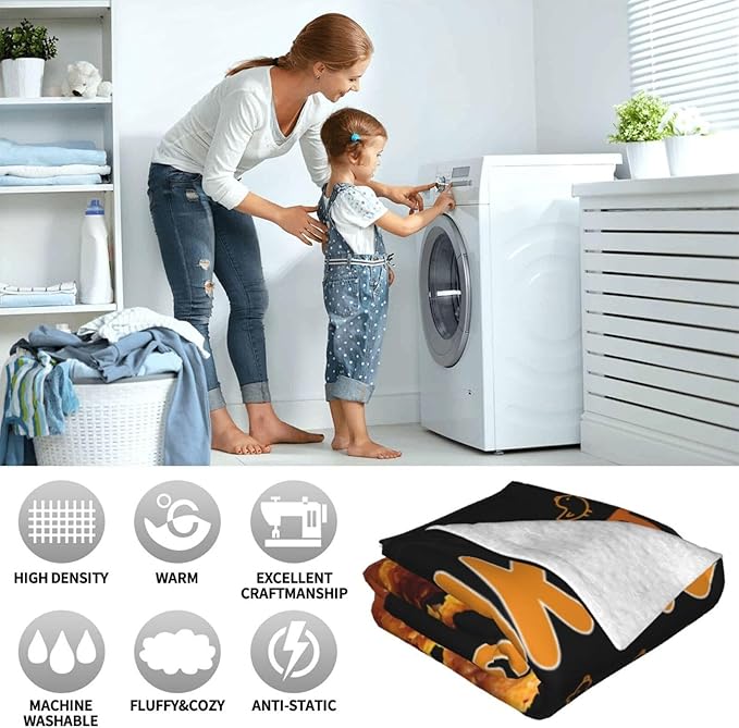 Fried Chicken Blanket, Fried Chicken Drumstick Flannel Throw Blanket, Cozy Fleece Soft Delicious Food Blankets Gift for Kids Couch Sofa Bed 60" x 50"