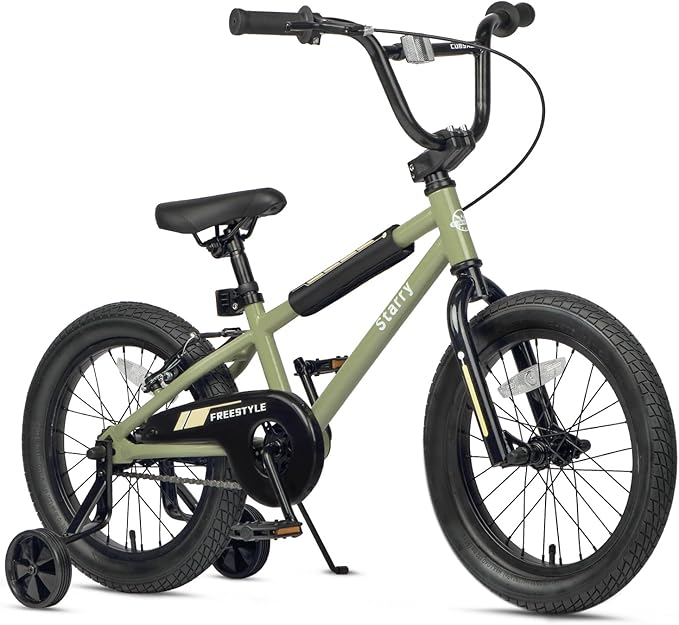 12 14 16 18 Inch Kids Bike BMX Style Bicycle with Training Wheels Coaster Brake for 2-10 Years Old Toddlers Boys Girls Multiple Colors