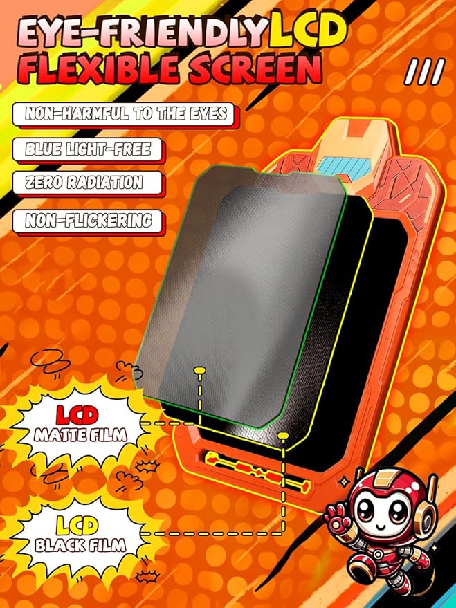 LCD Writing Tablet for Kids 10 Inch Mech Iron Hero for Toddler 3 4 5 6 7 8 - Paint, Doodle Board, Drawing Pad - Travel Toys, Road Trip Car Activities, Birthday Christmas Gift Boys & Man