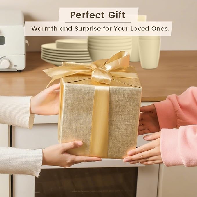 Homienly 24 PCS Premium Wheat Straw Dishes Set for 6, Reusable Plates and Bowls Sets,Cups,Lightweight & Unbreakable Dishwasher and Microwave Safe Dinnerware Sets for Kitchen,Outdoor- Beige