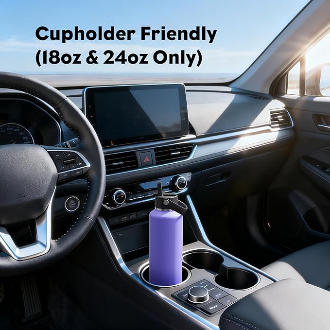 POWCAN 18oz Travel Water Bottle: Leakproof, Keep Cold 24H, BPA-Free, Lid with Handle, Insulated Water Bottle with Straw for School, Outdoors, Running, Camping, Gym, Playground, Teens (Violet's Tale)