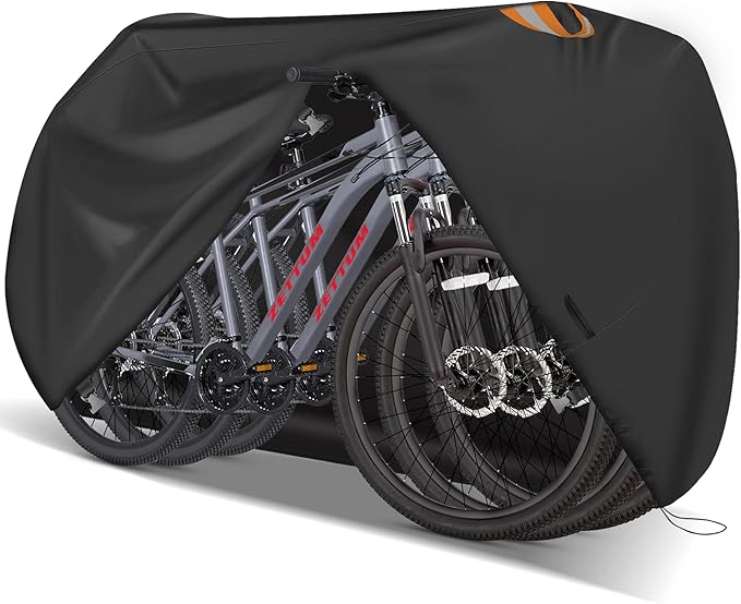 Bike Cover for 3 Bikes - Outdoor Bike Covers for Stationary 3 Bikes Heavy Duty & Waterproof, 600D Bicycle Covers for 3 eBike, Mountain Bike, Road Bike, Hybrid Bike, Beach Cruiser Bike Storage