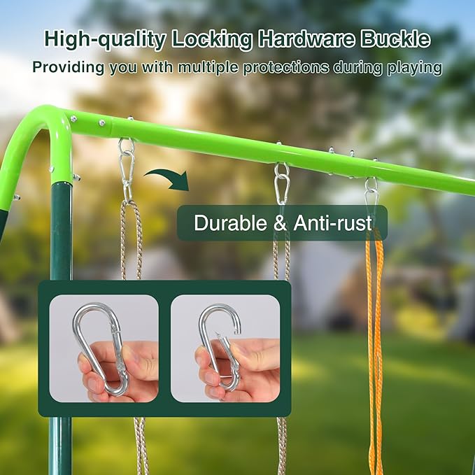 RedSwing Kids Belt Swing Seat and Plastic Climbing Rope Swing for Outside Playground, Safe Playground Swing Set Replacement for Children's Indoor and Outdoor Play, 330 Pounds Capacity - Green