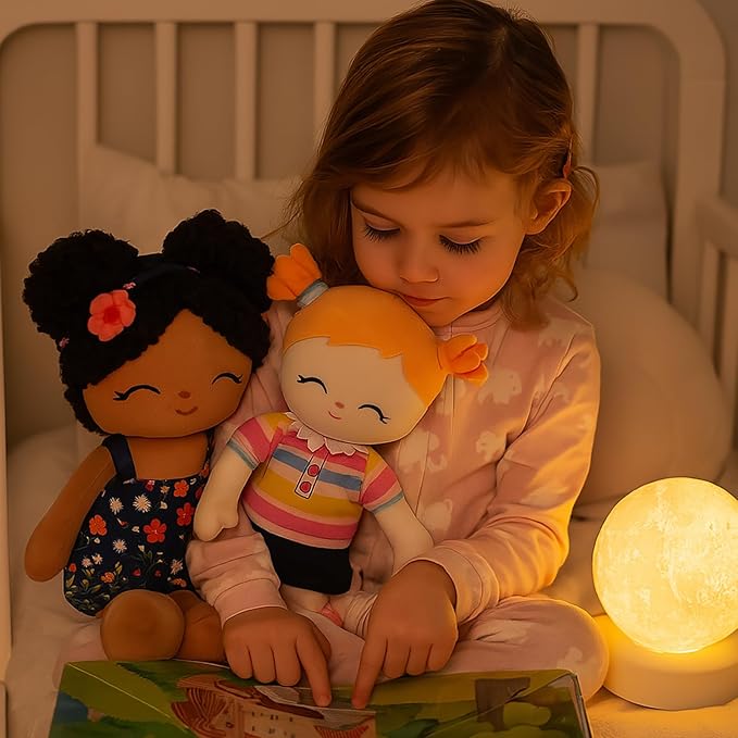 Soft Baby Doll Toys (16'') Baby Rag Doll for Girls Birthday Gift Christmas Plush Toys Gift for Toddler Kids (Orange)