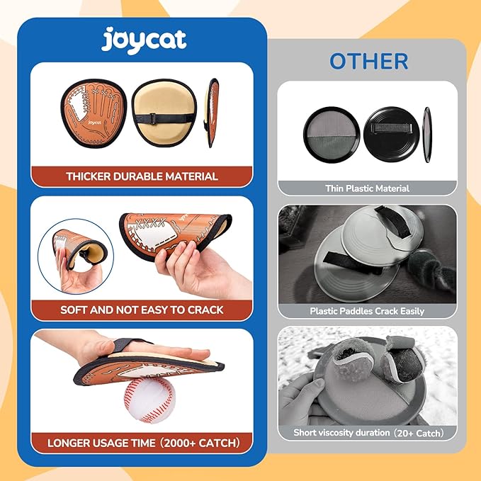 JoyCat Toss and Catch Ball Game Set,Kids Toddler Baseball Glove,Beach Yard Games,Sports&Outdoor Kids Toys,Birthday for 3 4 5 6 7 8 9 10+Year Old Boys Girls