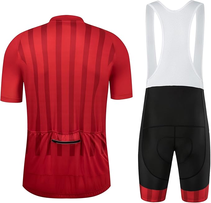 Coconut Ropamo CR Men's Cycling Jersey Set Road Bike Jersey Zipper Pocket Short Sleeves Cycling Kits Bib Shorts 3D Padded