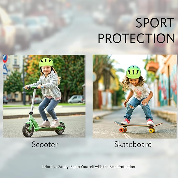 Adjustable Toddler Helmet, Kids Bike Helmets for Boys Girls 3-5/4-6/5-8 Years, Protective Gear Set for Bicycling/Skateboarding/Rollerblading/Scootering