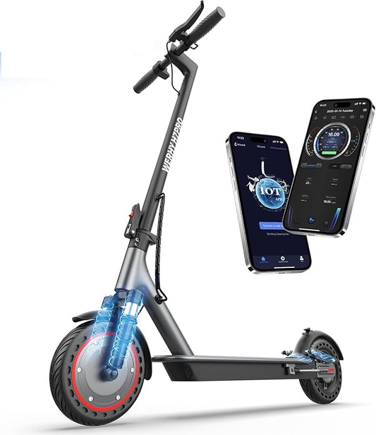 WERHY Electric Scooter, 350W/500W Motor, Top Speed 19/22 mph, Max 16/23/25/28Miles Ranges, Foldable E Scooter for Adults