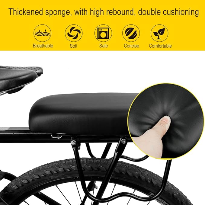 Bicycle Manned Cushion Mountain Bike Back Shelf Seat Cushion Manned Comfortable Saddle Children Back Seat