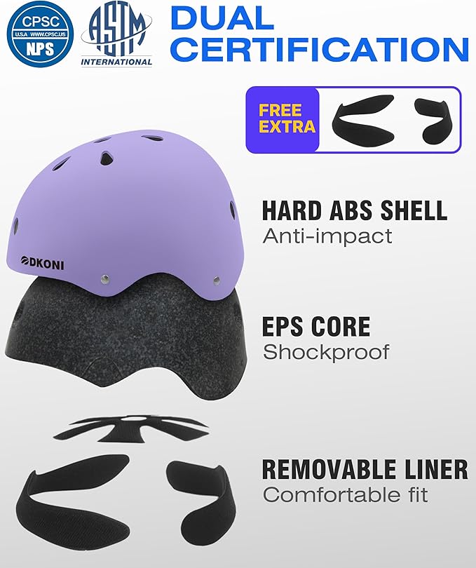 Kids Bike Helmet, Adjustable and Multi-Sport, from Toddler to Youth, 3 Sizes