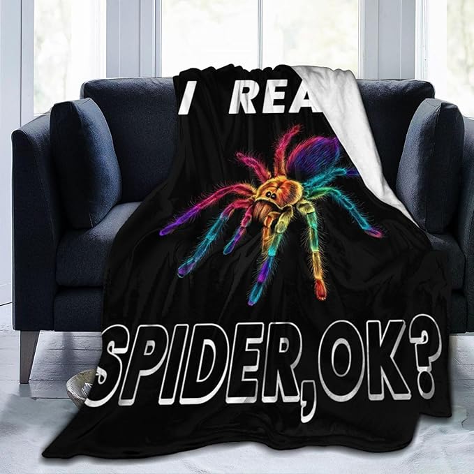 Spider Blanket Gifts for Girls Women Spider Throw Blankets Cozy Plush Fleece Flannel Fuzzy for Boys Men Decor 50"X40"