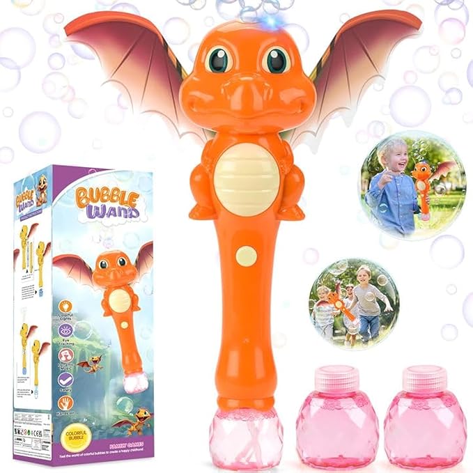 Dinosaur Bubble Wand Toys for Kids Age 3 4 5 6 7 8 Years Old: Bubbles Machine for Kids, Toddler Outdoor Toys, Gifts Birthday Presents for 3 4 5 6 Year Old Boys Girls
