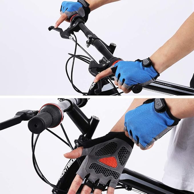 Accmor Cycling Gloves for Men Women, Bike Gloves Half Finger Road Bike MTB Gloves, Anti-Slip Shock-Absorbing Glove for Fitness Cycling Outdoor Sports