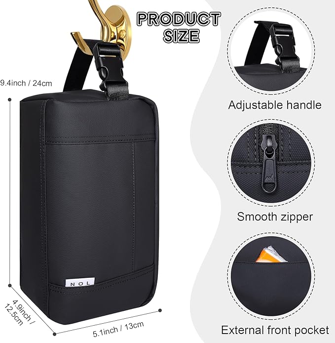 NOL Natural Organic Lifestyle Freezable Snack Bag, Leakproof Cooler Lunch Bag, Reusable, Zip Closure with Buckle Handle Nylon Waterproof Snack Box for Work Travel-Black