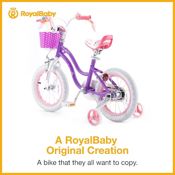 RoyalBaby Girls Bike Classic & EZ Kids Bike, Balance and Pedal Bicycle, 12 14 16 18 20 Inch Toddlers to Big Kids 3-10 Years