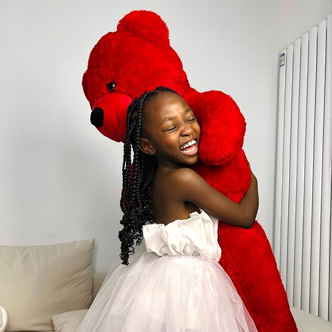 MaoGoLan Giant Teddy Bear Stuffed Animal 47inches,Red Classic Big Teddy Bear Plush Toy,Adorable and Fluffy Teddy Bear Gift for Christmas,Valentines Day,Baby Shower,Birthday,or Long Distance